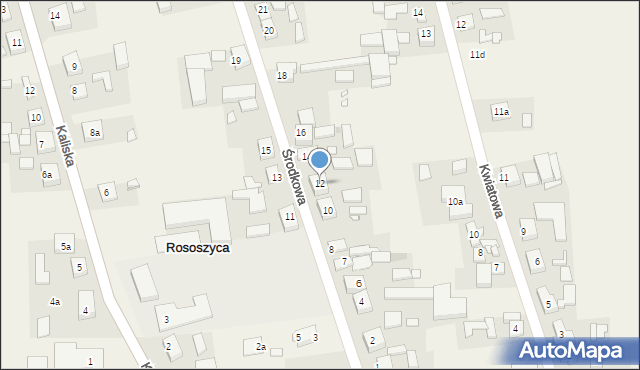 Rososzyca, Środkowa, 12, mapa Rososzyca