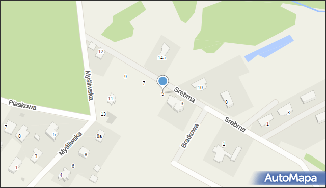 Różanki, Srebrna, 5, mapa Różanki