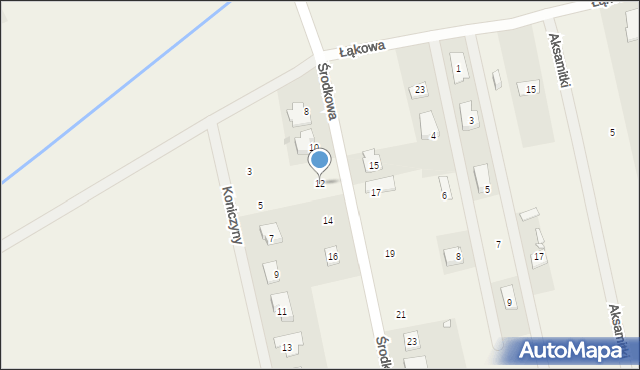 Rusiec, Środkowa, 12, mapa Rusiec