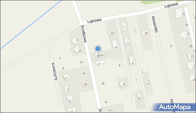 Rusiec, Środkowa, 15, mapa Rusiec