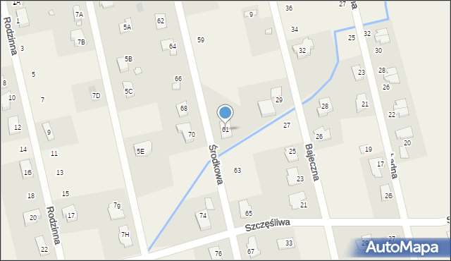 Rusiec, Środkowa, 61, mapa Rusiec