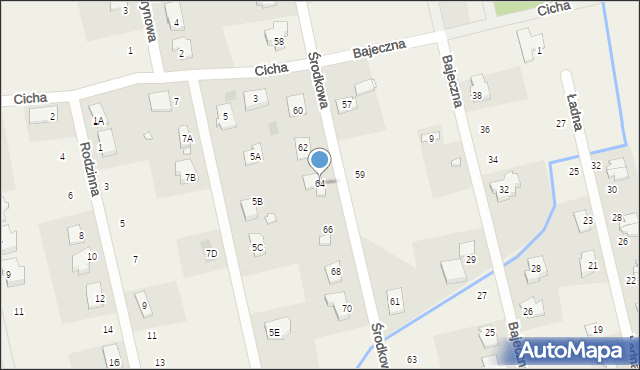 Rusiec, Środkowa, 64, mapa Rusiec