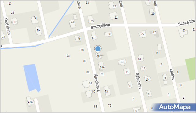 Rusiec, Środkowa, 69, mapa Rusiec