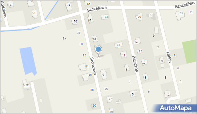 Rusiec, Środkowa, 71, mapa Rusiec