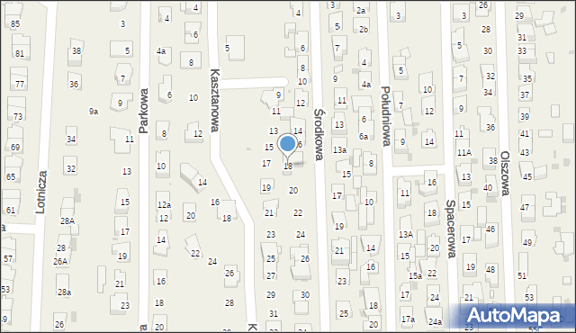 Rybie, Środkowa, 18, mapa Rybie