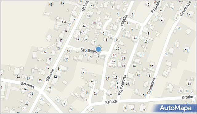 Sarnów, Środkowa, 7, mapa Sarnów