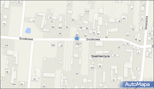 Skalmierzyce, Środkowa, 27a, mapa Skalmierzyce