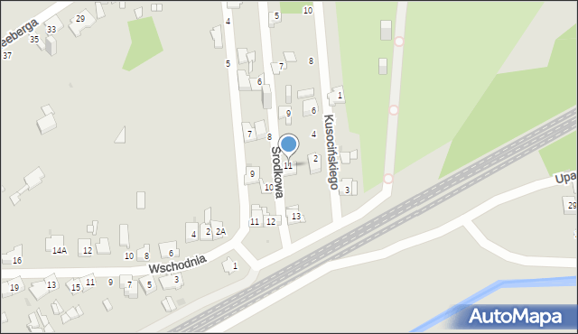 Sosnowiec, Środkowa, 11, mapa Sosnowca