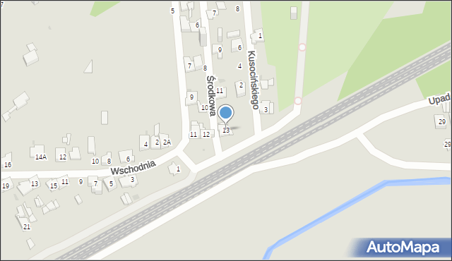 Sosnowiec, Środkowa, 13, mapa Sosnowca