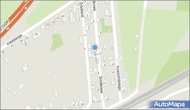 Sosnowiec, Środkowa, 6, mapa Sosnowca