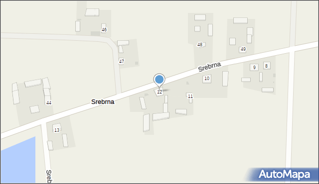 Srebrna, Srebrna, 12, mapa Srebrna