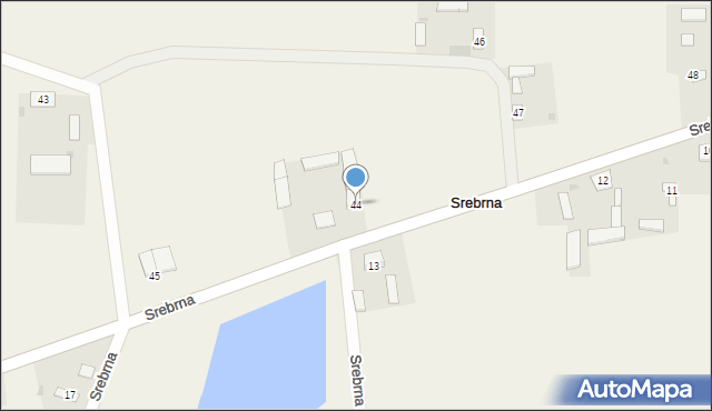 Srebrna, Srebrna, 44, mapa Srebrna