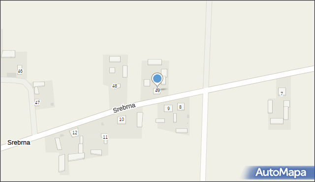 Srebrna, Srebrna, 49, mapa Srebrna