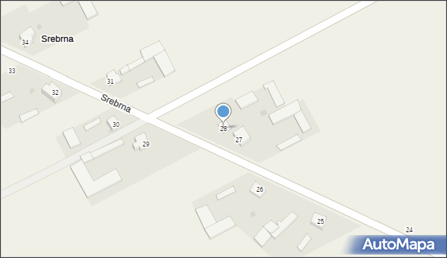 Srebrna, Srebrna, 28, mapa Srebrna