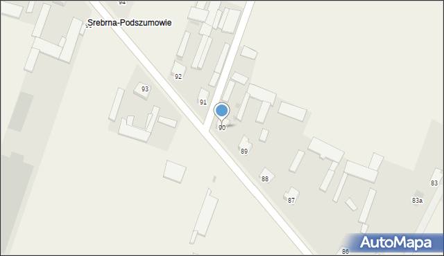 Srebrna, Srebrna, 90, mapa Srebrna