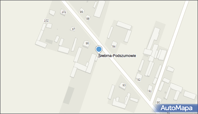 Srebrna, Srebrna, 95, mapa Srebrna