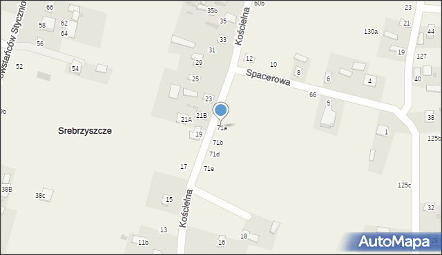 Srebrzyszcze, Srebrzyszcze, 71a, mapa Srebrzyszcze