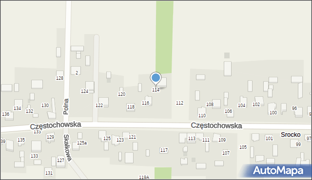 Srocko, Srocko, 114, mapa Srocko