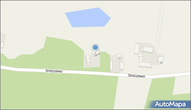 Sroczewo, Sroczewo, 14, mapa Sroczewo