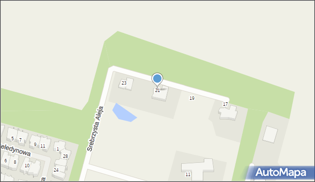 Strzykuły, Srebrzysta Aleja, 21, mapa Strzykuły