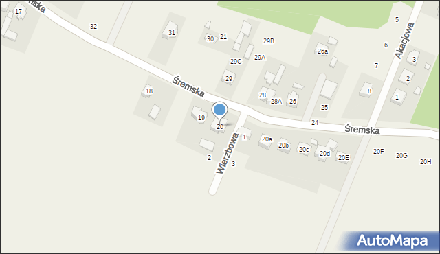 Świątniki, Śremska, 20, mapa Świątniki