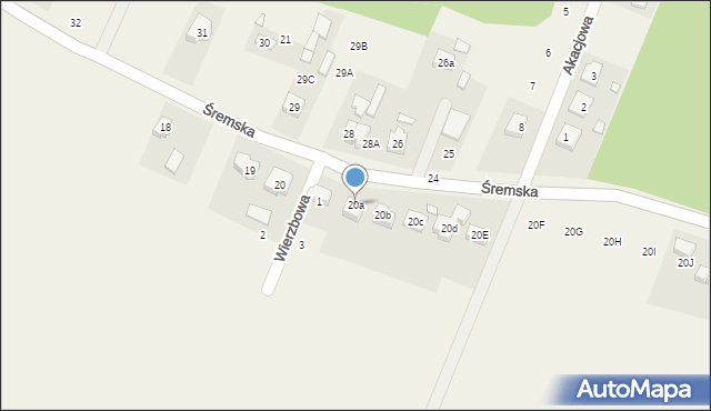 Świątniki, Śremska, 20a, mapa Świątniki