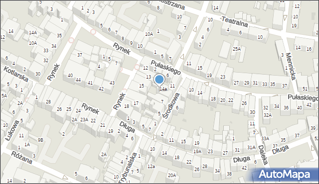 Świdnica, Środkowa, 6a, mapa Świdnicy