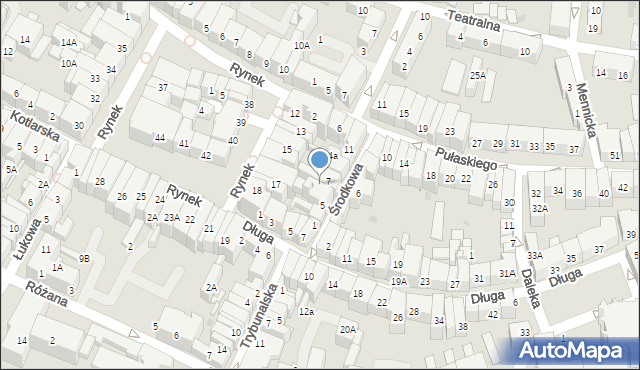 Świdnica, Środkowa, 7A, mapa Świdnicy