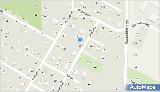 Świdnik, Srebrna, 16, mapa Świdnika