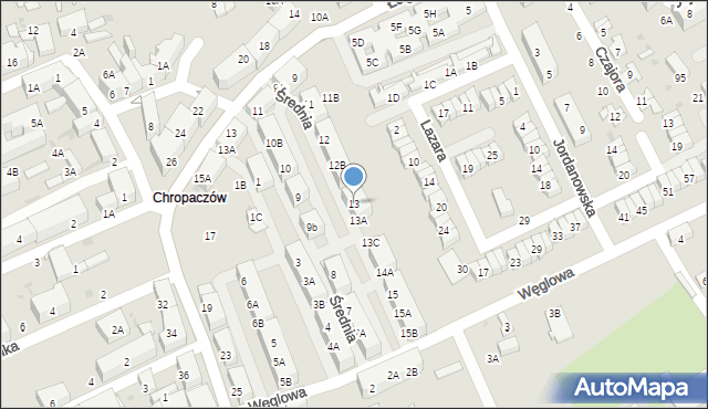 Świętochłowice, Średnia, 13, mapa Świętochłowice