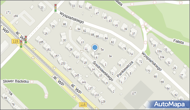 Szczecin, Średniawskiego Andrzeja, 7, mapa Szczecina