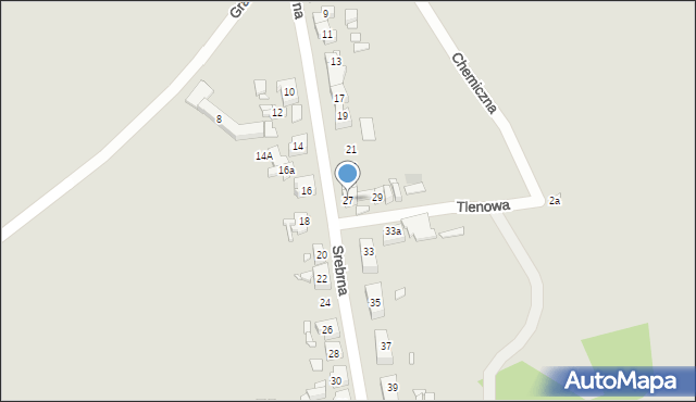 Szczecin, Srebrna, 27, mapa Szczecina