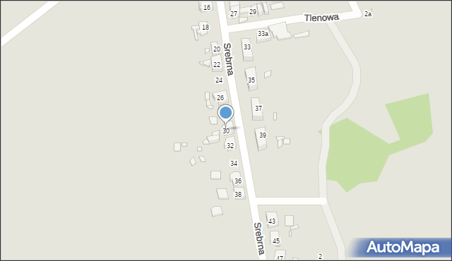 Szczecin, Srebrna, 30, mapa Szczecina