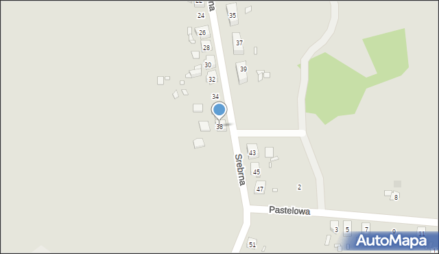 Szczecin, Srebrna, 38, mapa Szczecina