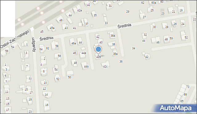 Szczecin, Średnia, 42b, mapa Szczecina
