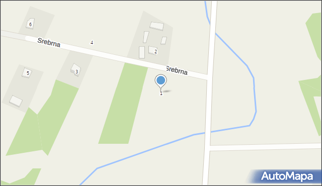 Szczytno, Srebrna, 1, mapa Szczytno