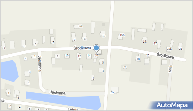 Szerominek, Środkowa, 16, mapa Szerominek