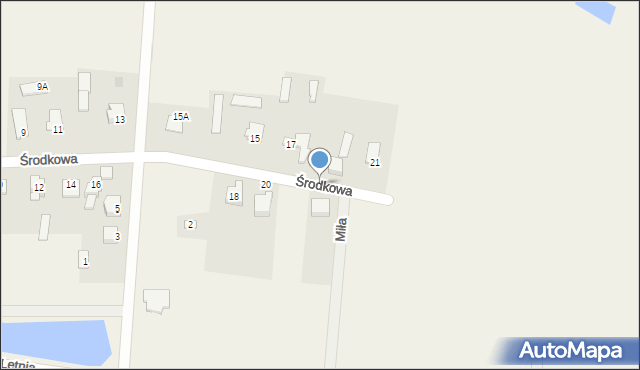 Szerominek, Środkowa, 22, mapa Szerominek