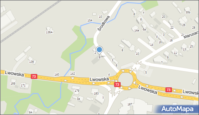 Tarnów, Środkowa, 4, mapa Tarnów