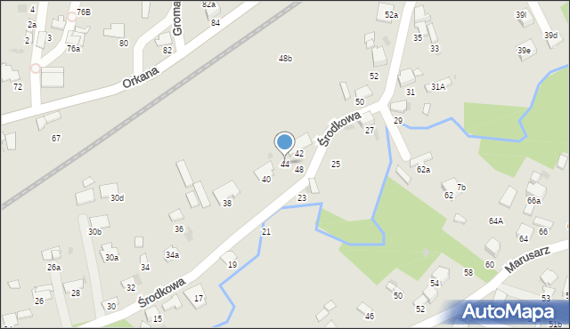 Tarnów, Środkowa, 44, mapa Tarnów