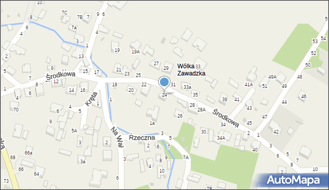 Tarnowiec, Środkowa, 24, mapa Tarnowiec