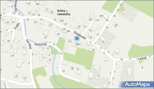 Tarnowiec, Środkowa, 34A, mapa Tarnowiec