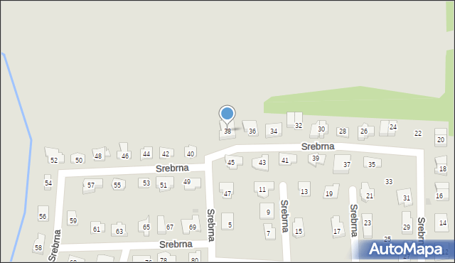 Tarnowskie Góry, Srebrna, 38, mapa Tarnowskie Góry