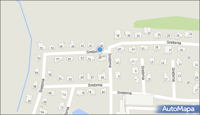 Tarnowskie Góry, Srebrna, 49, mapa Tarnowskie Góry