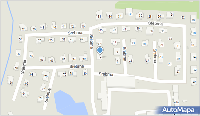 Tarnowskie Góry, Srebrna, 5, mapa Tarnowskie Góry