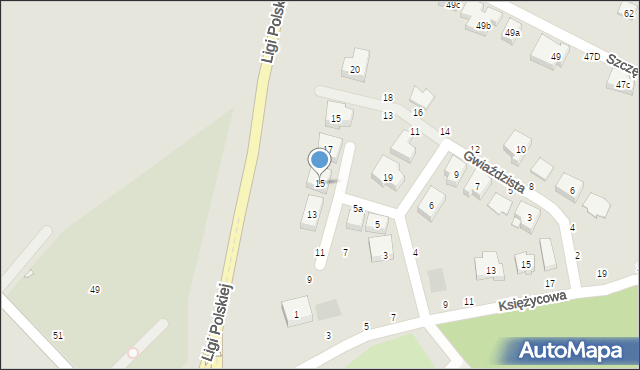 Toruń, Srebrzysta, 15, mapa Torunia