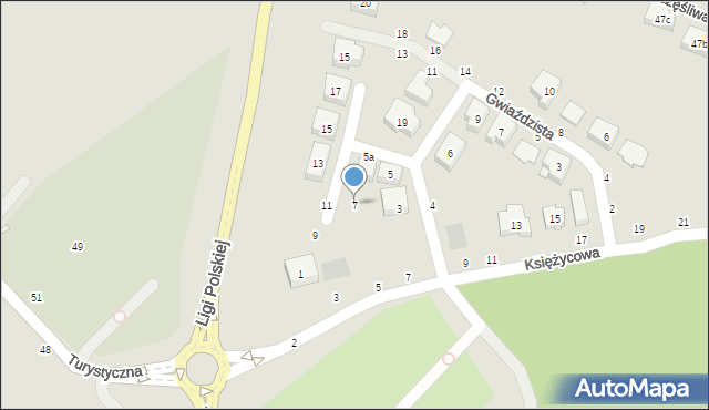 Toruń, Srebrzysta, 7, mapa Torunia