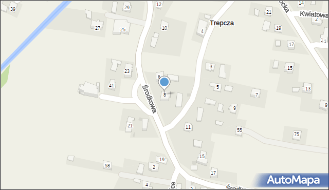 Trepcza, Środkowa, 8, mapa Trepcza