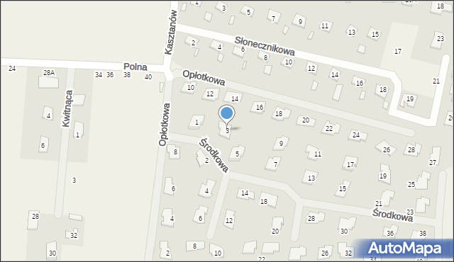 Ustanów, Środkowa, 3, mapa Ustanów