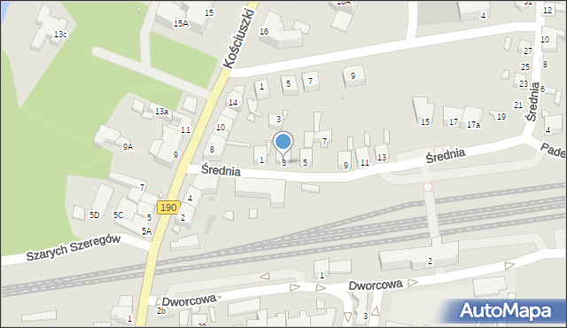 Wągrowiec, Średnia, 3, mapa Wągrowiec